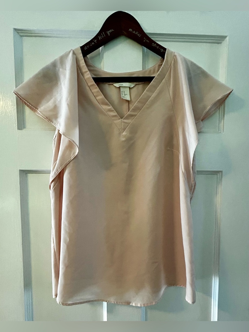 H&M MAMA Soft Blush V-Neck Maternity Top